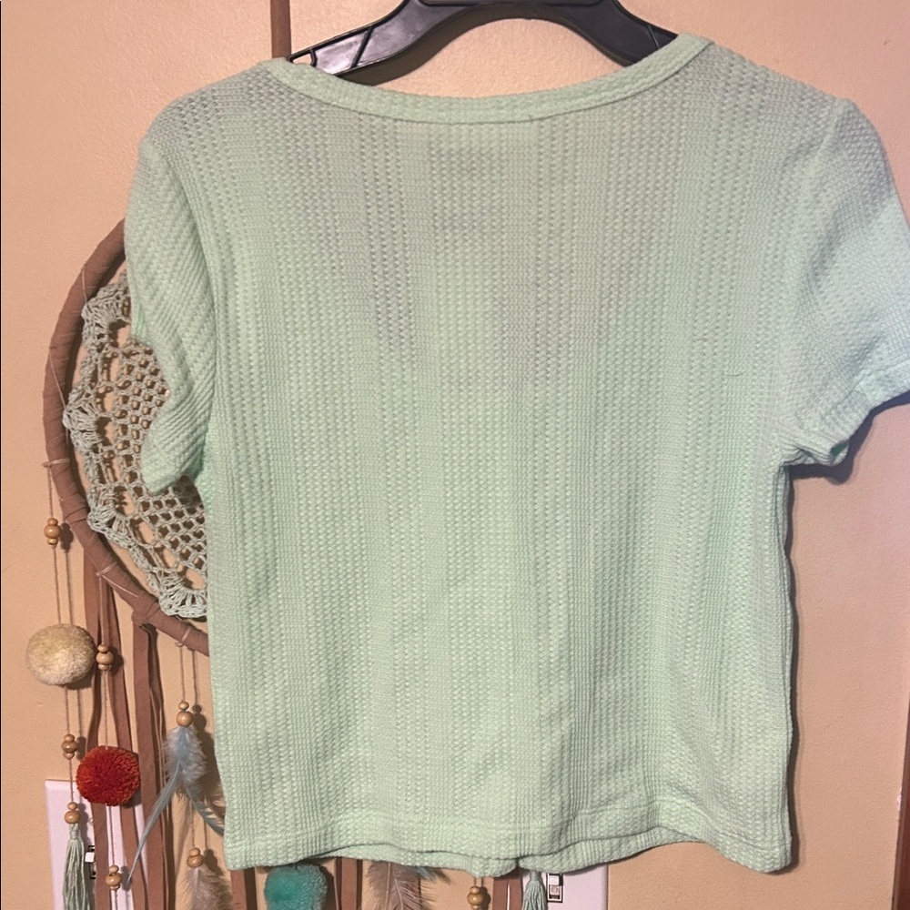 Elodie Light Green Button Down Shirt - Picture 3 of 6